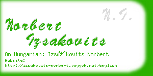 norbert izsakovits business card